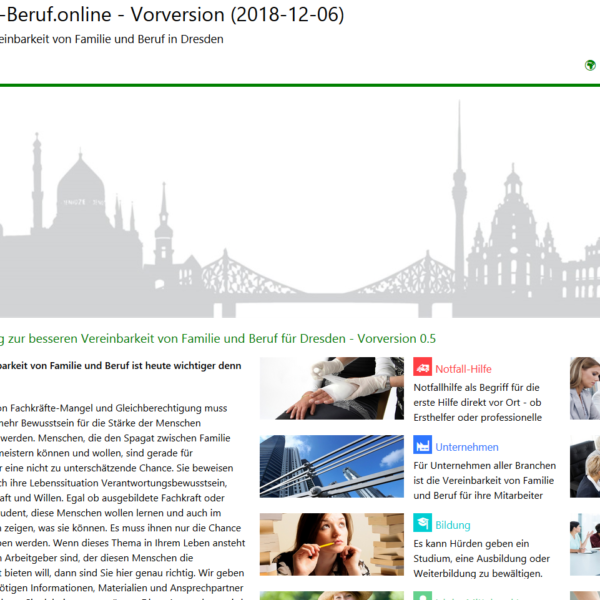 Webfassung für Pilotregion Dresden als Vorversion nun verfügbar